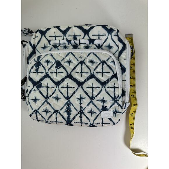 Lug Ranger Crossbody Bag Watercolor Diamond Print White & Blue Quilted Pockets - Picture 12 of 12